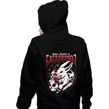 Load image into Gallery viewer, Secret_Shirts Zippered Hoodies, Unisex / Small / Black Killer Rabbit Metal
