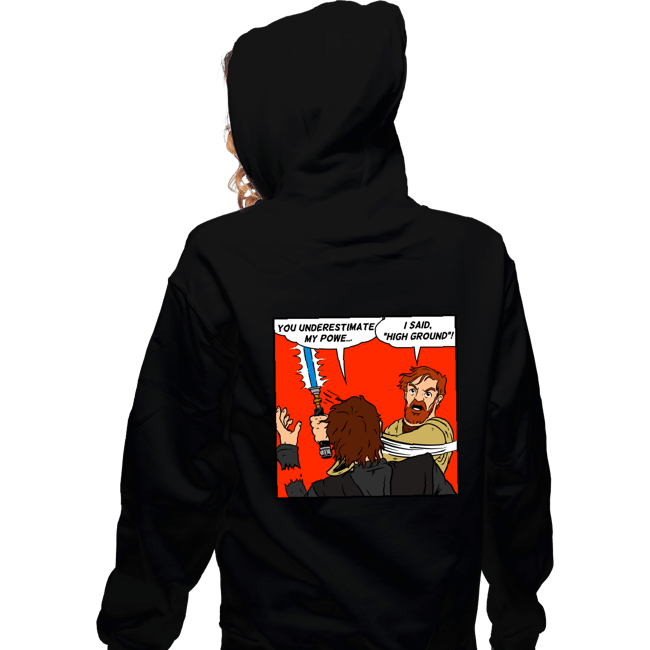Daily_Deal_Shirts Zippered Hoodies, Unisex / Small / Black High Ground!