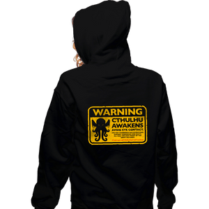 Daily_Deal_Shirts Zippered Hoodies, Unisex / Small / Black Cthulhu Warning