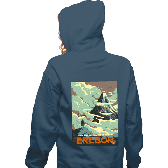Shirts Zippered Hoodies, Unisex / Small / Indigo Blue Visit Erebor