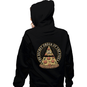 Daily_Deal_Shirts Zippered Hoodies, Unisex / Small / Black Secret Order Of The Pizza