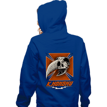 Load image into Gallery viewer, Daily_Deal_Shirts Zippered Hoodies, Unisex / Small / Royal Blue Konshu Skull
