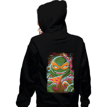 Load image into Gallery viewer, Daily_Deal_Shirts Zippered Hoodies, Unisex / Small / Black Glitch Michelangelo
