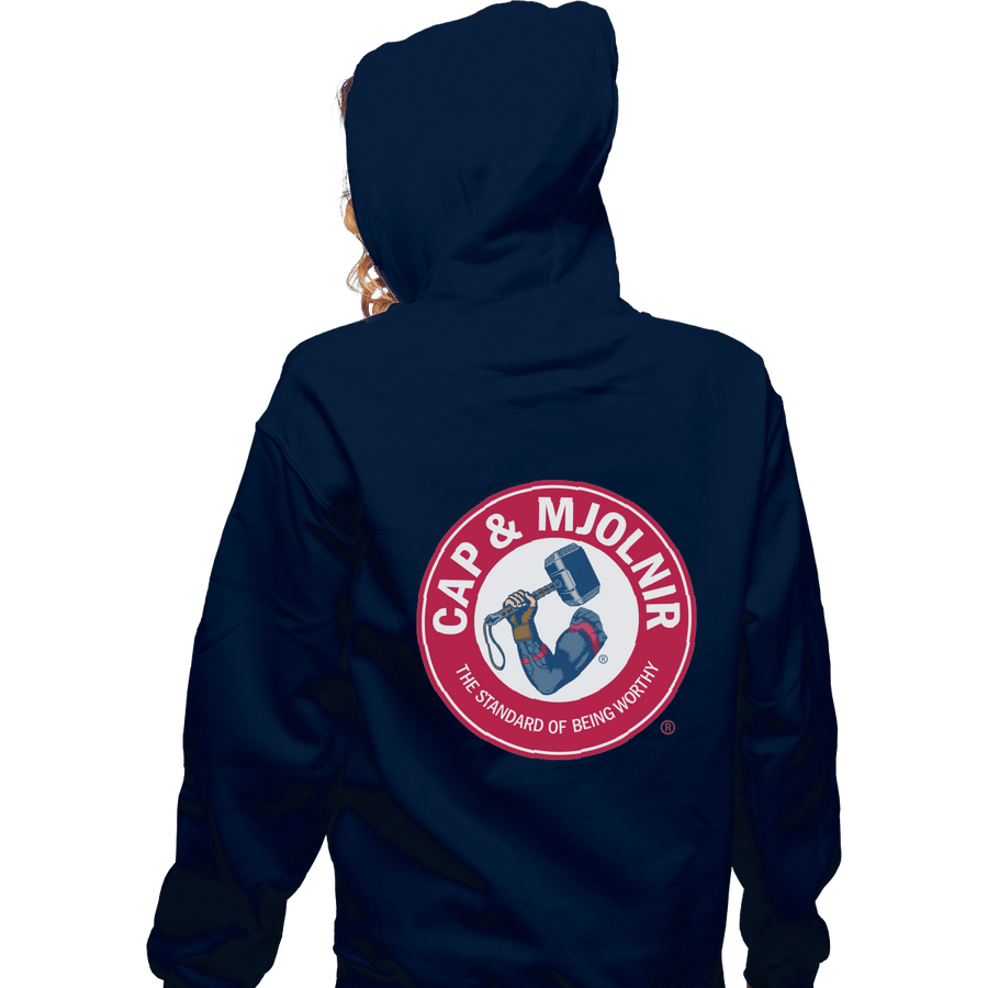 Shirts Zippered Hoodies, Unisex / Small / Navy Cap And Mjolnir