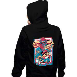 Daily_Deal_Shirts Zippered Hoodies, Unisex / Small / Black Retro Heroes