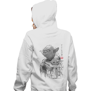 Shirts Pullover Hoodies, Unisex / Small / White Old And Young Sumi-e