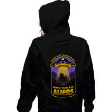 Load image into Gallery viewer, Secret_Shirts Zippered Hoodies, Unisex / Small / Black Death Taxes And Aliens
