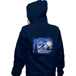 Daily_Deal_Shirts Zippered Hoodies, Unisex / Small / Navy Starry Night