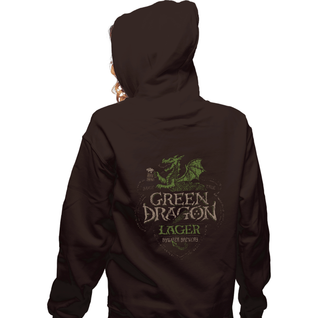 Shirts Zippered Hoodies, Unisex / Small / Dark Chocolate Green Dragon Lager