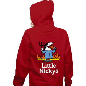 Daily_Deal_Shirts Zippered Hoodies, Unisex / Small / Red Little Nickys