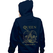 Load image into Gallery viewer, Shirts Zippered Hoodies, Unisex / Small / Navy Queen Of Dragons
