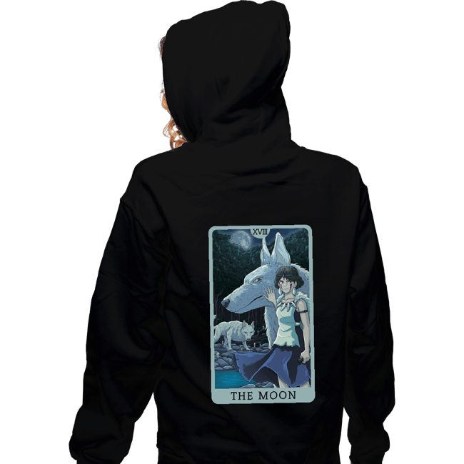 Daily_Deal_Shirts Zippered Hoodies, Unisex / Small / Black Tarot Ghibli The Moon