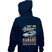 Load image into Gallery viewer, Shirts Zippered Hoodies, Unisex / Small / Navy Doc Brown&#39;s Garage
