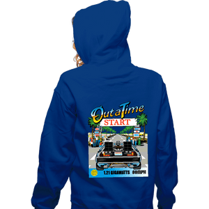 Daily_Deal_Shirts Zippered Hoodies, Unisex / Small / Royal Blue Out Run And Time
