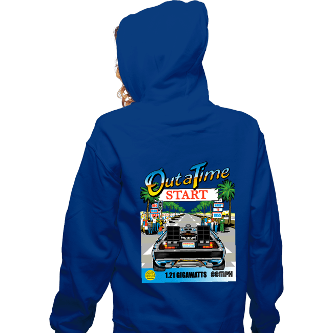 Daily_Deal_Shirts Zippered Hoodies, Unisex / Small / Royal Blue Out Run And Time