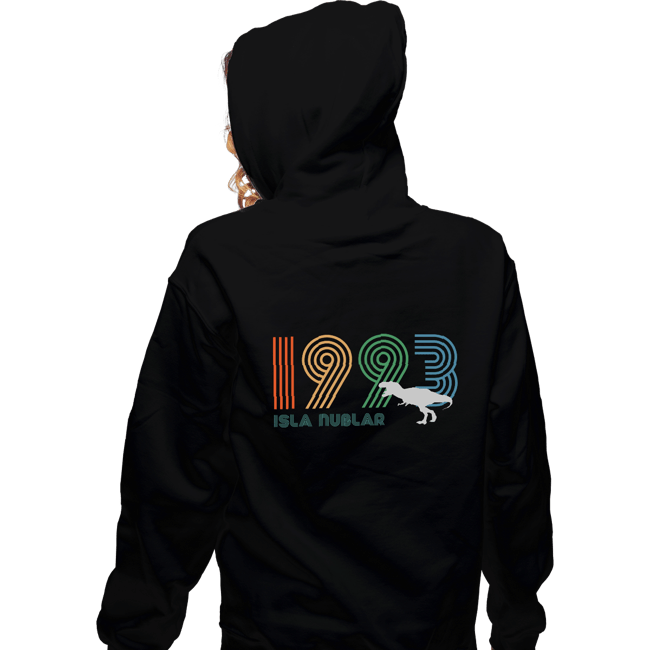 Secret_Shirts Zippered Hoodies, Unisex / Small / Black Isla Nublar 1993