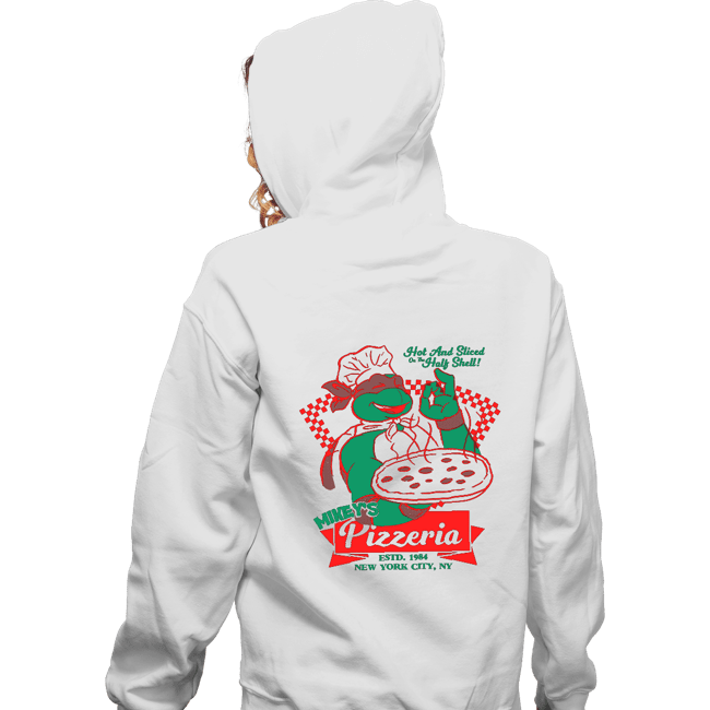 Secret_Shirts Zippered Hoodies, Unisex / Small / White Mikey's Pizza
