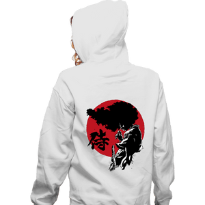 Daily_Deal_Shirts Zippered Hoodies, Unisex / Small / White Afro Sumi-E