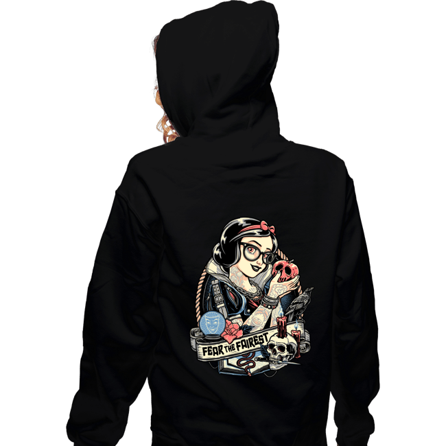 Daily_Deal_Shirts Zippered Hoodies, Unisex / Small / Black Rocker Snow White