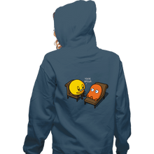 Load image into Gallery viewer, Shirts Zippered Hoodies, Unisex / Small / Indigo Blue Psych-Man
