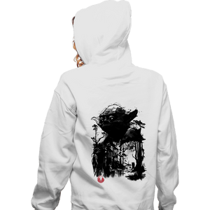 Daily_Deal_Shirts Zippered Hoodies, Unisex / Small / White The Master In The Swamp Sumi-e