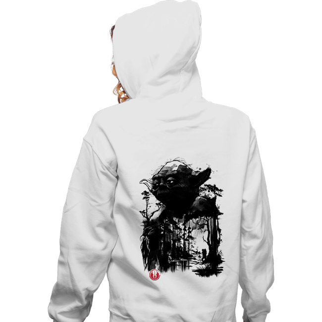Daily_Deal_Shirts Zippered Hoodies, Unisex / Small / White The Master In The Swamp Sumi-e