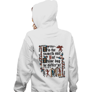 Daily_Deal_Shirts Zippered Hoodies, Unisex / Small / White Illuminated Shiteth