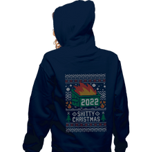Load image into Gallery viewer, Secret_Shirts Zippered Hoodies, Unisex / Small / Navy Ugly Shitty Christmas Sweater
