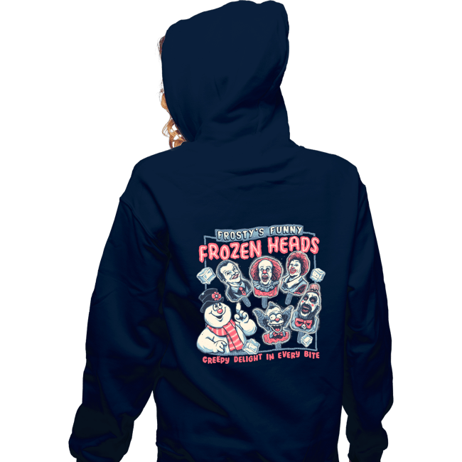 Daily_Deal_Shirts Zippered Hoodies, Unisex / Small / Navy Frozen Heads