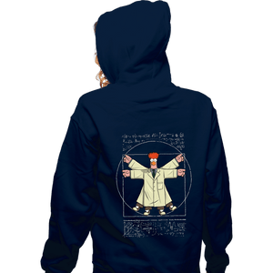 Daily_Deal_Shirts Zippered Hoodies, Unisex / Small / Navy Vitruvian Puppet