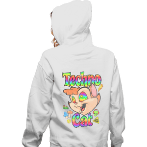 Shirts Zippered Hoodies, Unisex / Small / White Faux Paw the Techno Cat