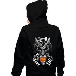Daily_Deal_Shirts Zippered Hoodies, Unisex / Small / Black Dragon Skull Dice