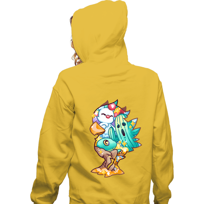 Shirts Zippered Hoodies, Unisex / Small / White Magical Silhouettes - Chocobo