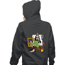 Load image into Gallery viewer, Daily_Deal_Shirts Zippered Hoodies, Unisex / Small / Dark Heather Shaggy The Killer Punk
