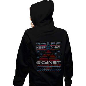 Daily_Deal_Shirts Zippered Hoodies, Unisex / Small / Black Happy Cyber Xmas