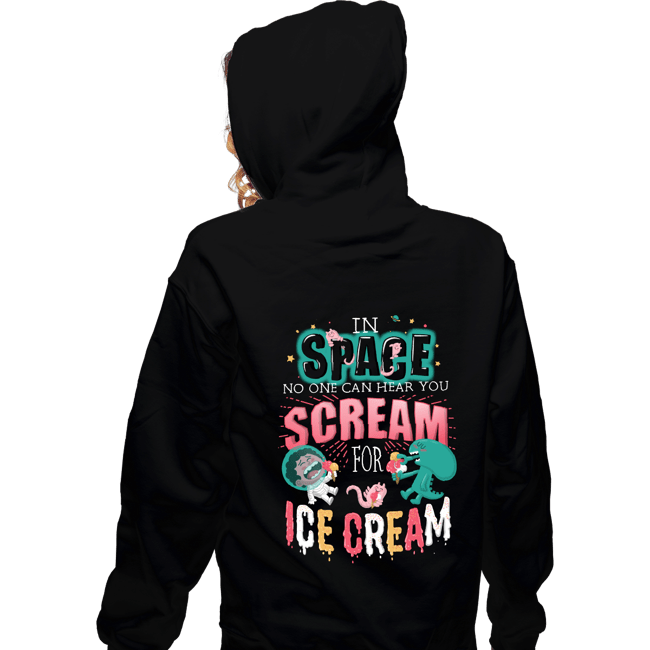 Daily_Deal_Shirts Zippered Hoodies, Unisex / Small / Black Scream for Ice Cream