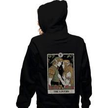 Load image into Gallery viewer, Daily_Deal_Shirts Zippered Hoodies, Unisex / Small / Black The Lovers Vintage Tarot
