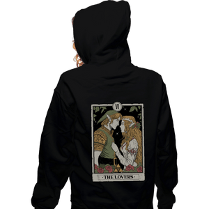 Daily_Deal_Shirts Zippered Hoodies, Unisex / Small / Black The Lovers Vintage Tarot