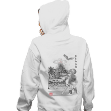 Load image into Gallery viewer, Shirts Zippered Hoodies, Unisex / Small / White Link&#39;s Awakening Sumi-e
