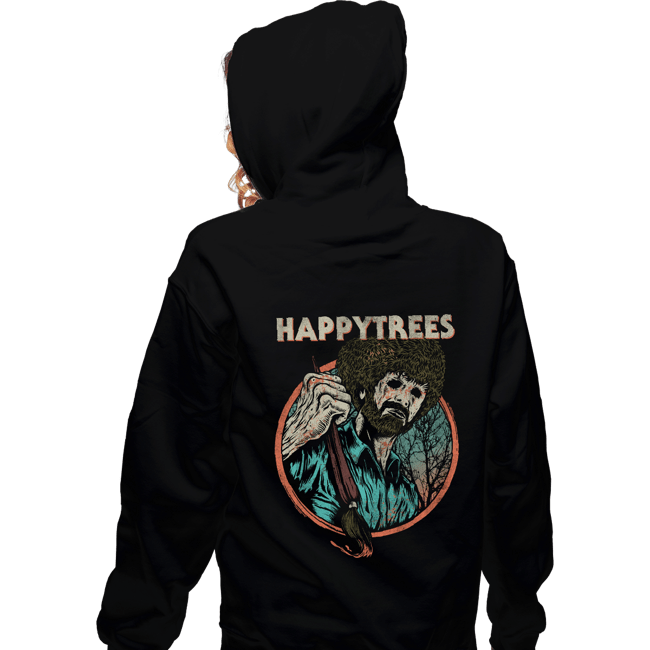 Daily_Deal_Shirts Zippered Hoodies, Unisex / Small / Black Happytrees