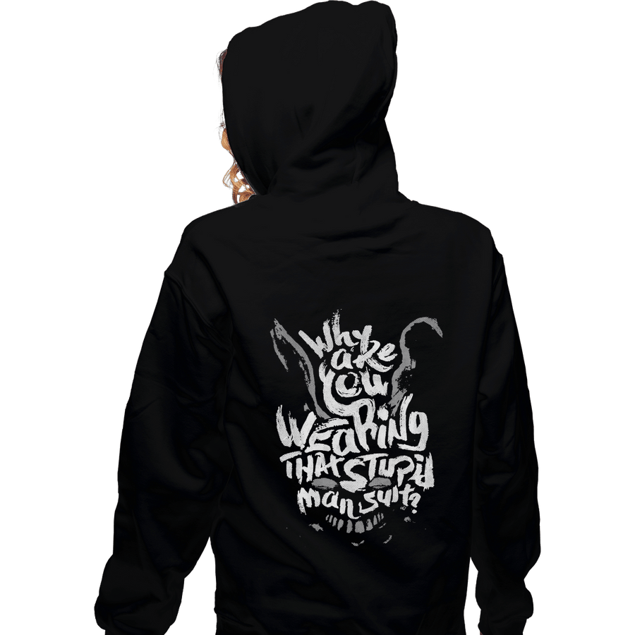 Shirts Zippered Hoodies, Unisex / Small / Black Man Suit
