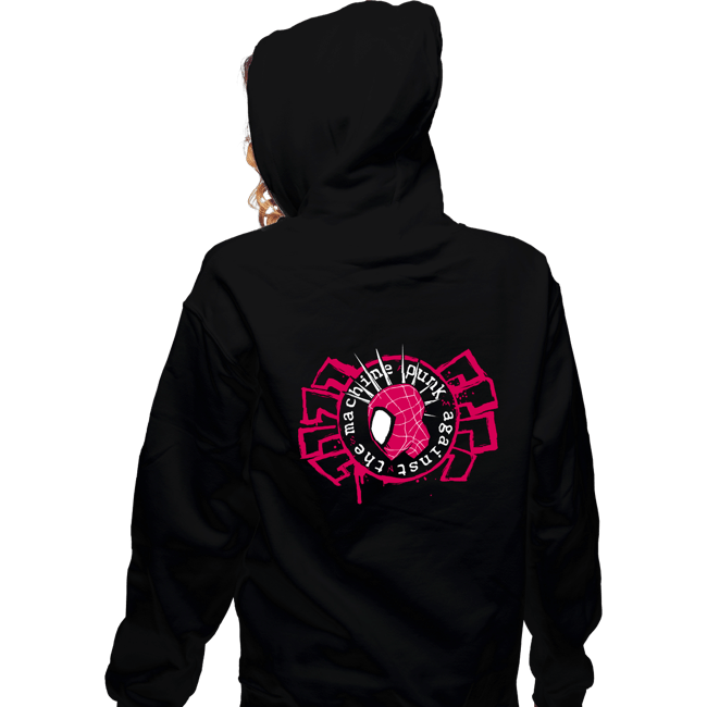 Daily_Deal_Shirts Zippered Hoodies, Unisex / Small / Black Punk Against The Machine