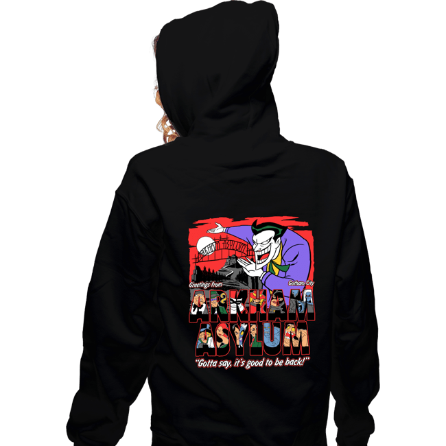 Daily_Deal_Shirts Zippered Hoodies, Unisex / Small / Black Greetings From The Asylum