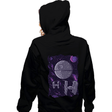 Load image into Gallery viewer, Daily_Deal_Shirts Zippered Hoodies, Unisex / Small / Black Pixel Death Star
