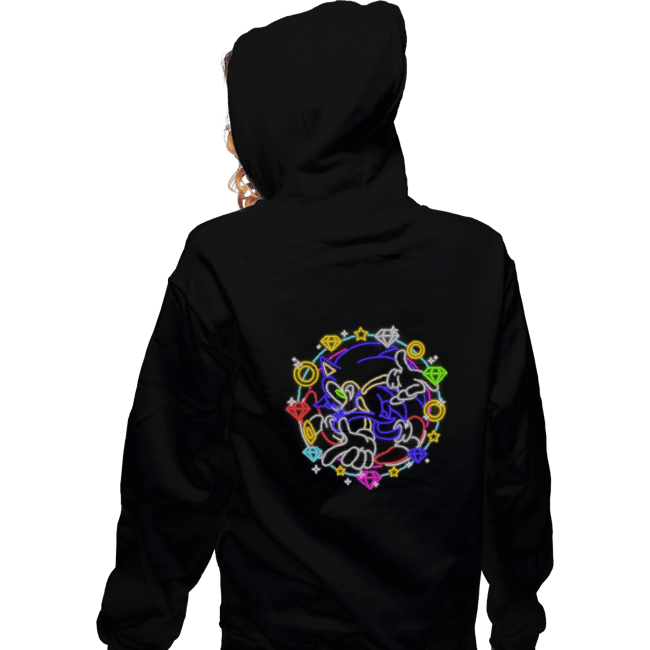 Secret_Shirts Zippered Hoodies, Unisex / Small / Black Sonic Neon