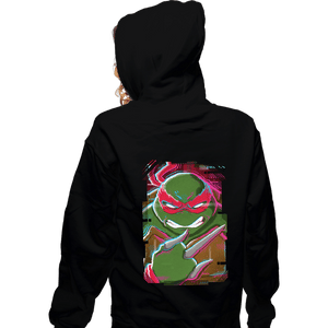 Daily_Deal_Shirts Zippered Hoodies, Unisex / Small / Black Glitch Raphael