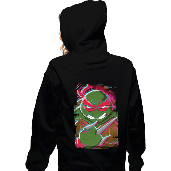 Daily_Deal_Shirts Zippered Hoodies, Unisex / Small / Black Glitch Raphael