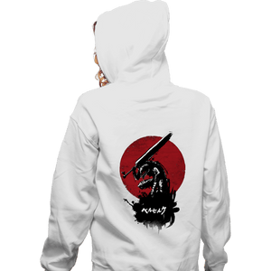 Shirts Zippered Hoodies, Unisex / Small / White Red Sun Swordsman