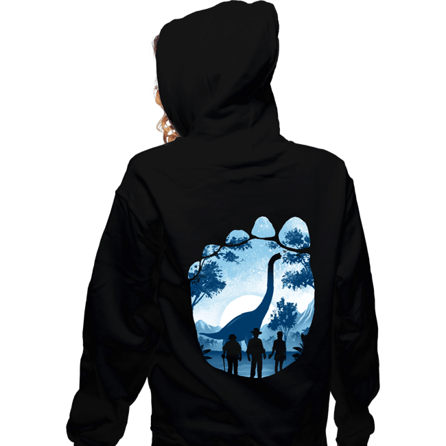 Daily_Deal_Shirts Zippered Hoodies, Unisex / Small / Black Brachiosaurus Footprint