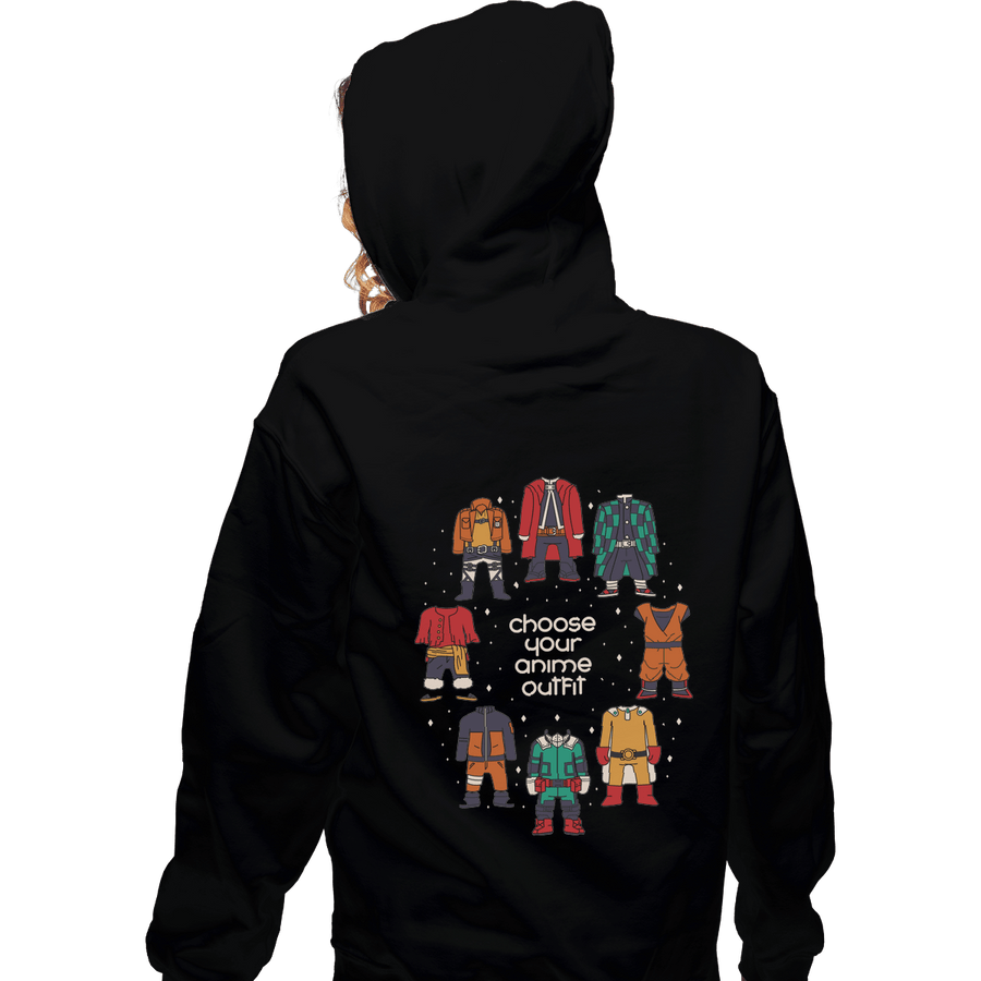 Shirts Zippered Hoodies, Unisex / Small / Black Choose Your Anime Outfit